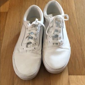 White Vans Old Skool Platform size 7.5